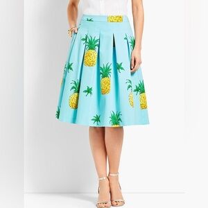 Talbots Pineapple Print Full Midi Skirt  4